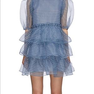 Ganni organza ruffle mini dress - Georgette